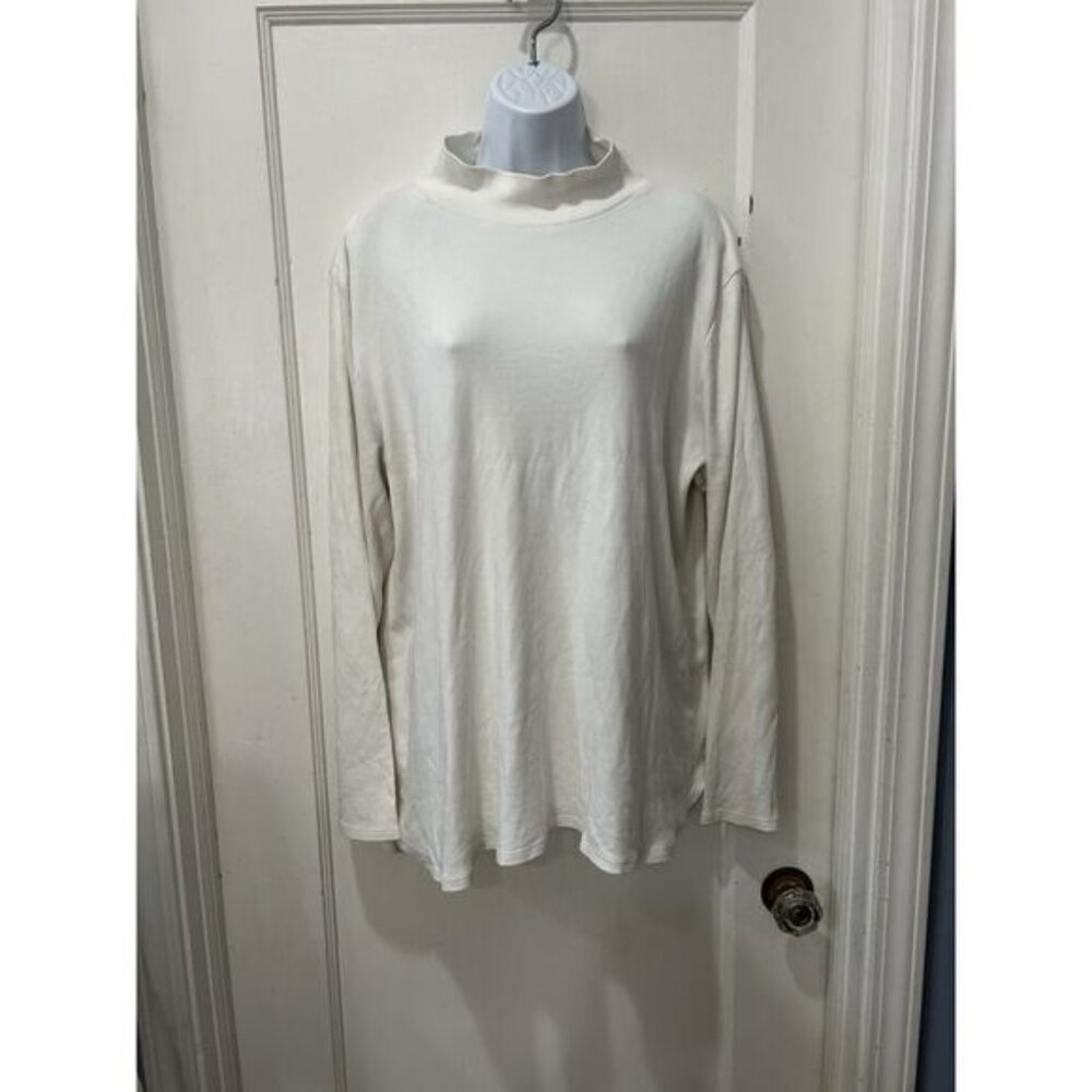 Chicos Size 3 XL Ecru Zipper Back Blouse